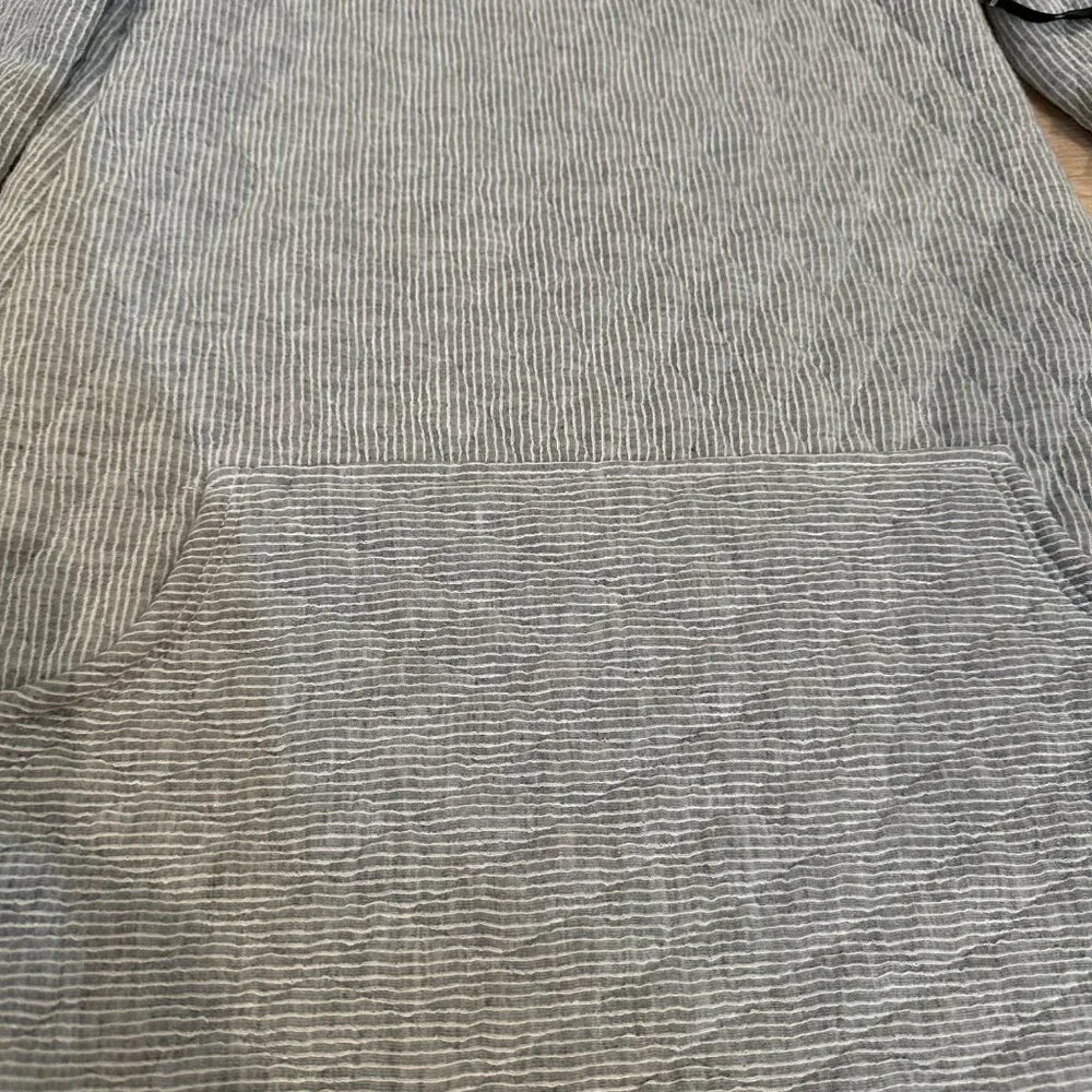 Pippa & Julie Girls Long-Sleeve Striped Dress With Pockets Gray Size 6X Cotton